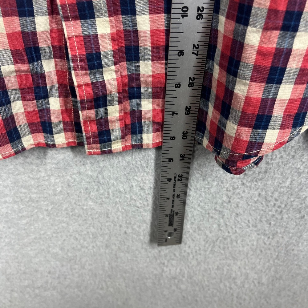 Double RL RRL Western Shirt Mens M Red Plaid Pearl Snap Long Sleeve Cotton EUC - Picture 9 of 10